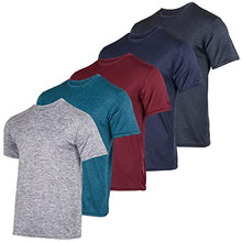 Load image into Gallery viewer, Men's Quick Dry Fit Dri-Fit Short Sleeve Active Wear Training Athletic Essentials Crew T-Shirt Fitness Gym Wicking Tee Workout Casual Sports Running Tennis Exercise Undershirt Top - 5 Pack,Set 8-S
