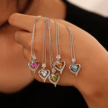 Load image into Gallery viewer, Agvana August Birthstone Jewelry Peridot Necklace for Women Sterling Silver Rose Flower Heart Pendant Necklace Fine Jewelry Anniversary Birthday Gifts for Women Girls Mom Wife Daughter Lady Her
