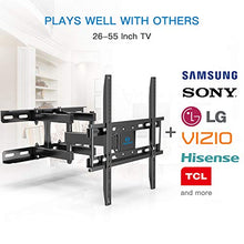 Load image into Gallery viewer, TV Wall Mount Dual Articulating Arms, Full Motion Swivel Extension Tilt TV Mount, Fits for Most 26"-55" Flat Curved TVs with Max VESA 400x400mm, Supports up to 77lbs by Pipishell
