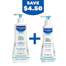 Load image into Gallery viewer, Mustela Baby Bath Time Gift Set - Baby Skin Care Essentials with Natural Avocado - Contains Hydra Bebe Body Lotion 10.14 fl. oz. &amp; Gentle Cleansing Gel 16.9 fl. oz. - 2 Items Set
