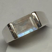 Load image into Gallery viewer, Natural Rainbow Moonstone 925 Solid Sterling Silver Men's Ring Size 6, 6.75, 7, 7.25, 7.5, 8.75, 9, 9.25, 9.5, 12.5

