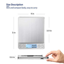 Load image into Gallery viewer, KUBEI Upgraded Large Range Small Kitchen Scale 1kg/0.01g, USB Charging Mini Food Electronic Scale, High Accuracy Cooking Scale, Pocket Scale with LCD Display
