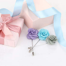 Load image into Gallery viewer, HANPABUM 20 Pieces Men's Lapel Pins Handmade Camellia Flower Boutonniere Stick for Suits Wedding
