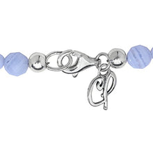 Load image into Gallery viewer, Carolyn Pollack Sterling Silver Blue Lace Agate and Peacock Pearl Gemstone Beaded Necklace 24 Inch
