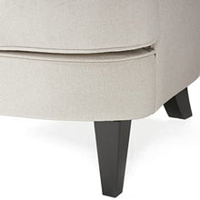 Load image into Gallery viewer, Great Deal Furniture Alfred Fabric Club Chair, Natural with Ottoman

