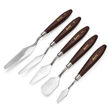 Load image into Gallery viewer, 5 Pieces Painting Knives Stainless Steel Spatula Palette Knife Oil Painting Accessories Color Mixing Set for Oil, Canvas, Acrylic Painting-Lightwish
