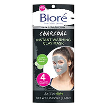 Load image into Gallery viewer, Bioré Charcoal Instantly Warming Clay Facial Mask for Oily Skin, with Natural Charcoal, Cleanse Clogged Pores, Dermatologist Tested, Non-Comedogenic, Oil Free,1 Pack (4 Count)
