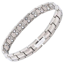 Load image into Gallery viewer, MagnetRX® Women's Ultra Strength Magnetic Therapy Bracelet - Arthritis Pain Relief &amp; Carpal Tunnel Titanium Magnetic Bracelets for Women - Adjustable Length with Sizing Tool (Silver)
