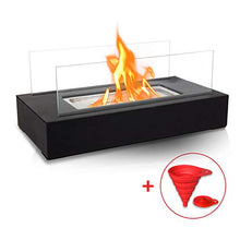 Load image into Gallery viewer, BRIAN &amp; DANY Ventless Tabletop Portable Fire Bowl Pot Bio Ethanol Fireplace Indoor Outdoor Fire Pit in Black w/Fire Killer and Funnel
