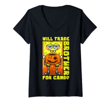 Load image into Gallery viewer, Mademark x SpongeBob SquarePants - Womens SpongeBob Will Trade Brother For Candy Funny Halloween Gift V-Neck T-Shirt
