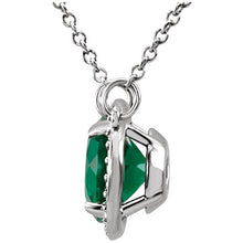Load image into Gallery viewer, FB Jewels 14k White Gold ChathamÂ Created Emerald &amp; .05 CTW Diamond 16" Necklace
