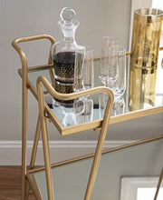 Load image into Gallery viewer, Linon Gina Mid-Century Bar Cart, Gold
