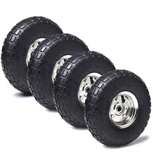 Load image into Gallery viewer, (4 Pack) AR-PRO 10" Heavy-Duty Replacement Tire and Wheel - 4.10/3.50-4" with 10" Inner Tube, 5/8" Axle Bore Hole, 1 3/4" Offset Hub and Double Sealed Bearings for Hand Trucks and Gorilla Cart
