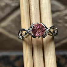 Load image into Gallery viewer, Natural Pink Tourmaline, Green Tourmaline 925 Solid Sterling Silver Engagement Ring Size 6, 7, 8, 9
