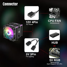 Load image into Gallery viewer, Vetroo U6PRO Dual Tower CPU Cooler, 120mm ARGB PWM Air Cooler 220W TDP 6pc Heatpipes for Intel LGA 1200 115X / AMD Ryzen AM4
