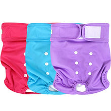 Load image into Gallery viewer, Wegreeco Washable Reusable Premium Dog Diapers, Medium, Bright Color, for Female Dog, Pack of 3
