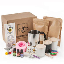 Load image into Gallery viewer, DIY Soy Candle Making Kit for Adults with Big Glass Candle Jars - Candle Making Supplies - Candle Rose Mold - Wicks - Soy Wax Flakes Candle Making Kits - Full Beginners Set
