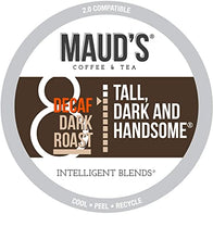 Load image into Gallery viewer, Maud's Dark Roast Decaf Coffee (Decaf Tall Dark and Handsome) 24ct. Solar Energy Produced Recyclable Single Serve Decaf Dark Roast Coffee Pods, 100% Arabica Coffee California Roasted, KCup Compatible

