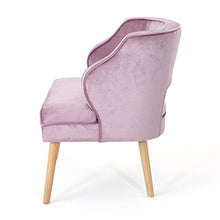 Load image into Gallery viewer, Christopher Knight Home Mariposa Mid-Century Velvet Accent Chair, Light Lavender / Natural
