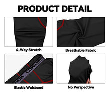 Load image into Gallery viewer, Milin Naco Men's Compression Pants, Cool Dry Baselayer Running Sports Tights with Pocket, Pack of 2-Vitality Black/Wine Red-2XL

