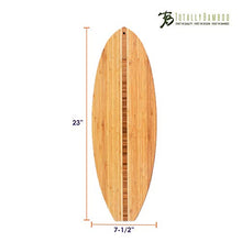 Load image into Gallery viewer, Totally Bamboo surfboard cutting board, 23x7.5 Inches
