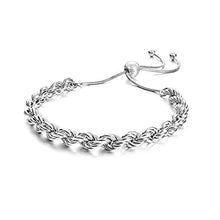 Load image into Gallery viewer, Ross-Simons Italian 6mm Sterling Silver Rope Chain Bolo Bracelet
