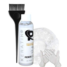 Load image into Gallery viewer, Premiere Keratin Brazilian Smoothing Strengthening Keratin Hair Treatment, Softens Hair, Reduce Frizz, Keratin Blowout Treatment Moisturizing 120 ML/4 Oz (Plus Brush &amp; Glove)
