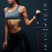Load image into Gallery viewer, Letsfit Resistance Bands Set, Exercise Bands with Handles, Training Tubes with Door Anchor &amp; Ankle Straps for Resistance Training, Physical Therapy, Home Workout, Yoga, Pilates Stackable up to 150 lb

