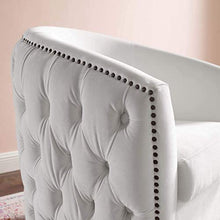 Load image into Gallery viewer, Modway Rogue Performance Velvet Barrel Back Accent Lounge Swivel Chair in White
