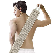 Load image into Gallery viewer, Suntee Exfoliating Back Scrubber &amp; Exfoliating Sponge Pad Set for Shower, Bath Shower Scrubber for Men and Women, Luffa Scrubber to Deep Clean Relax Your Body (36.5'' length 4.5'' width)
