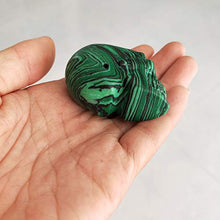 Load image into Gallery viewer, DingSheng 2" Natural Rock Quartz Crystal Skull,Hand Carved Crystal Gemstone Fine Art Sculpture, Reiki Healing Crystal Stone Statue Home Decoration (Malachite)
