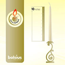 Load image into Gallery viewer, BOLSIUS Long Household Ivory Taper Candles - 10-inch Unscented Premium Quality Wax - 7.5 Hour Long Burning Dripless Candles Bulk Pack of 100 for Home Decor, Wedding, Parties and Special Occasions
