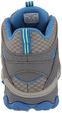 Load image into Gallery viewer, Merrell Chameleon 7 Mid Lace up Waterproof Hiking Boot, Grey/Blue, 10.5 US Unisex Little Kid

