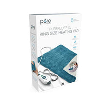 Load image into Gallery viewer, Pure Enrichment PureRelief XL (12"x24") Electric Heating Pad for Back Pain and Cramps - Ultra-Soft with 6 Temperature Settings, Auto Shut-Off, and Moist Heat (Turquoise Blue)
