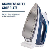 Load image into Gallery viewer, Maytag Speed Heat Steam Iron &amp; Vertical Steamer with Stainless Steel Sole Plate, Self Cleaning Function + Thermostat Dial, M200 Blue
