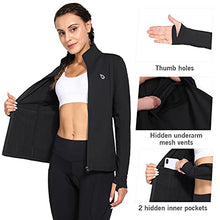 Load image into Gallery viewer, BALEAF Women's Fleece Running Jacket Water Resistant Full Zip Thermal Cycling Golf Jackets Winter Cold Weather Gear Black L
