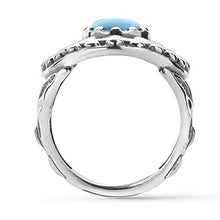 Load image into Gallery viewer, American West Sterling Blue Turquoise Gemstone Sunburst Shield Ring Size 8
