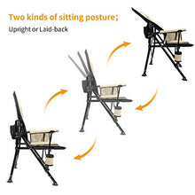 Load image into Gallery viewer, Realead Oversized Camping Chairs Heavy Duty Folding Chair Padded Support 400 LBS,Portable Outdoor Lawn Chairs with Cup Holder,Adjustable High Back Beach Camp Chair with Lumbar Back Support for Outside
