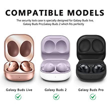 Load image into Gallery viewer, (with Security Lock) Armor Case Cover for Samsung Galaxy Buds Pro Case/ Galaxy Buds Live Case / Galaxy Buds 2 Case Cover Hard PC Shockproof Case Cover with Keychain/Straps/Cleaning Brush. (Black)
