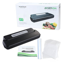 Load image into Gallery viewer, GERYON Vacuum Sealer, Automatic Food Sealer Machine with Starter Bags &amp; Roll for Food Savers and Sous Vide, Black
