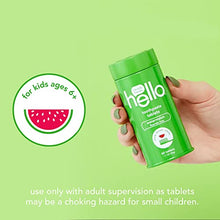Load image into Gallery viewer, hello Kids Watermelon Eco-Friendly, Travel Toothpaste Tablets, Natural Watermelon Flavor, Fluoride Free, Plastic-Free, Reusable Metal Containers, Vegan, SLS &amp; Gluten Free, 120 Tablets, 2 Pack
