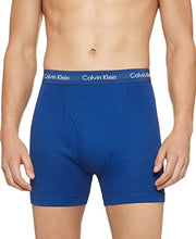 Load image into Gallery viewer, Calvin Klein Men's Cotton Classics 5-Pack Boxer Brief, 1 Periwinkle/2 Marazine Blue/Dark Night/Evening Blue, Medium
