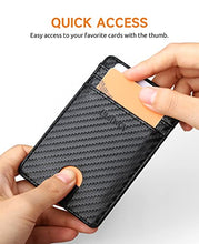 Load image into Gallery viewer, Buffway Mens Slim Wallet, Minimalist Thin Front Pocket Leather Credit Card Holder with RFID Blocking for Work Travel - Atlanta Black
