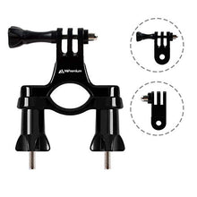Load image into Gallery viewer, Bicycle Bike Handlebar Mount Adapter for GoPro Hero (2018) Fusion Session Black Silver 7 6 5 4 3 2 1 + EK7000 Sjcam Seatpost Pole Clamp + 3 Way Adjustable Pivot Arm for Action Cameras by MiPremium
