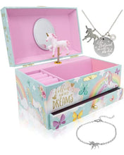 Load image into Gallery viewer, The Memory Building Company Unicorn Jewelry Box for Girls &amp; Boys - Musical Girls Jewelry Organizer Box - Granddaughter Gifts for 8-Year-Old Girls
