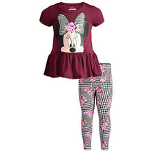 Load image into Gallery viewer, Disney Minnie Mouse Toddler Girls Ruffle Tunic Shirt &amp; Legging Set (Red, 2T)
