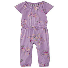 Load image into Gallery viewer, The Children's Place Baby Toddler Girl Short Sleeve Floral Print Knit Flutter Jumpsuit, LT Grape, 6-9 Months
