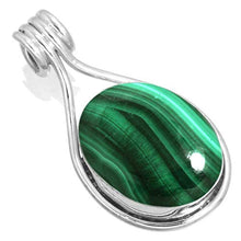 Load image into Gallery viewer, 925 Sterling Silver Pendant Natural Malachite Handmade Jewelry
