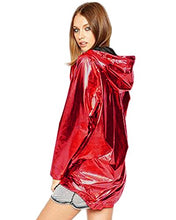 Load image into Gallery viewer, Hoodies Outerwear Long Sleeve Sweatshirt Gold Metallic Zipper Up Punk Raincoat Showerproof Outerwear Jacket…

