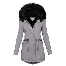 Load image into Gallery viewer, Aniywn Womens Hooded Warm Winter Coats with Faux Fur Lined Outerwear Jacket Ladies Windbreaker Fleece Parka Jacket Outwear Grey

